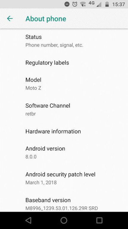 Moto Z için Android 8.0 indirime sunuldu - Resim : 1