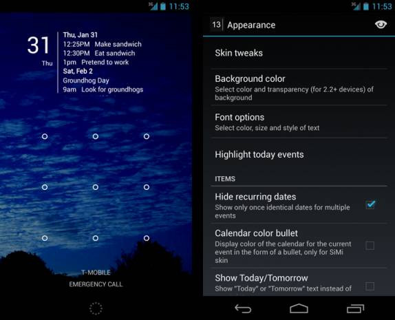 Android telefonlar için en iyi 20 Widget - Resim: 1