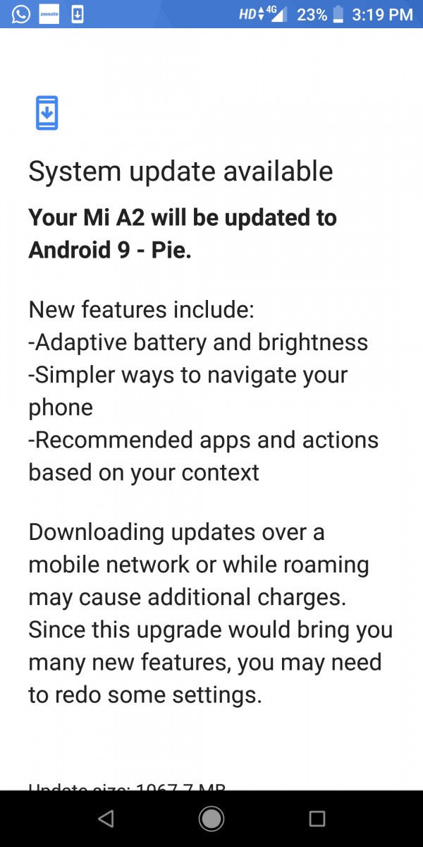 Xiaomi Mi A2 Android 9.0 Pie güncellemesi aldı - Resim : 1