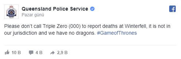 Polis: Game of Thrones’taki ölümler için bizi aramayın! - Resim : 1
