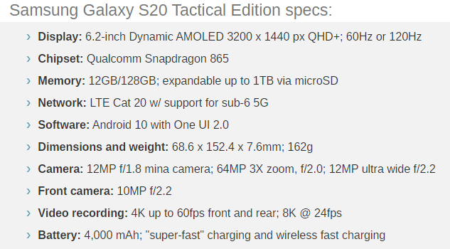 Samsung bu nasıl telefon? Galaxy S20 Tactical Edition tanıtıldı! - Resim : 2