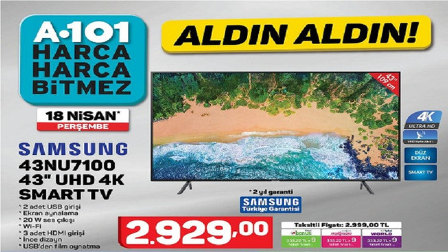A101 uygun fiyata 4K Samsung televizyon satacak! - Resim : 1