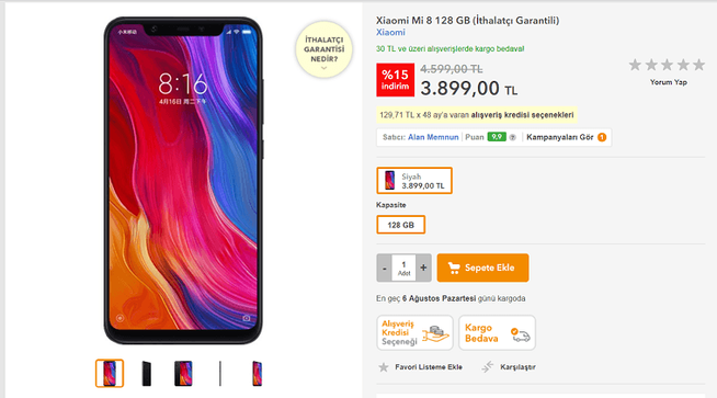 Xiaomi Mi 8 Türkiye'de! İşte fiyatı ve özellikleri! - Resim : 1