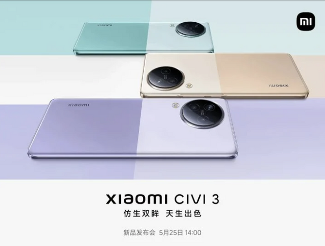 Yeni Xiaomi CIVI 3'ün resmi posteri
