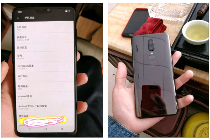 OnePlus 6 canlı görüntülendi - Resim : 1