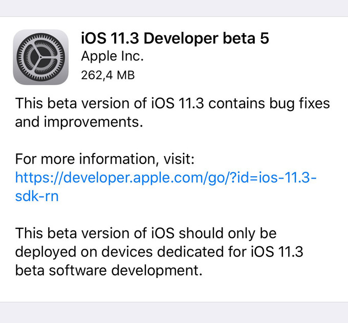 iOS 11.3 Beta 5 yayınlandı - Resim : 1