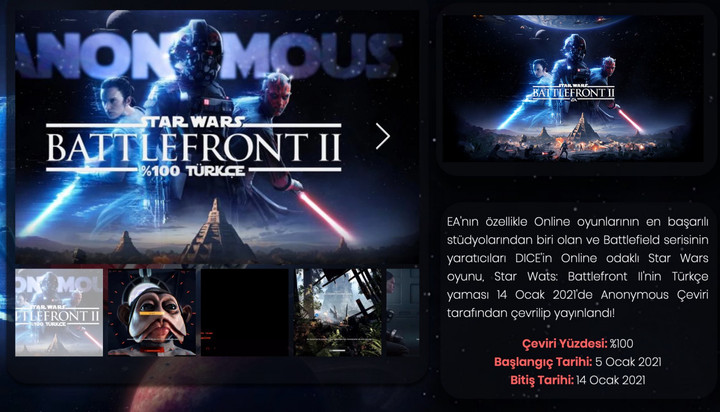 Star Wars Battlefront II için Türkçe yama