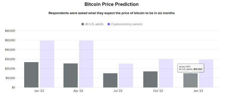 4.000 Amerikalı, Bitcoin'in önümüzdeki 6 aydaki fiyatını tahminde bulundu! - Resim : 1