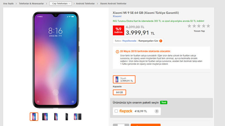 Xiaomi Mi 9 SE Türkiye fiyatı belli oldu - Resim : 1
