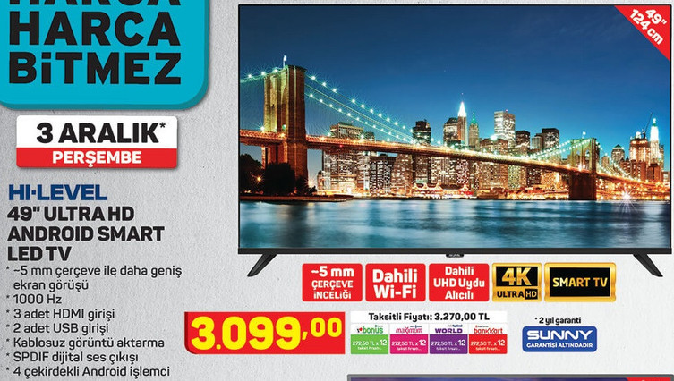 A101 bu hafta uygun fiyatı ile 2 farklı TV modeli satıyor! - Resim : 1