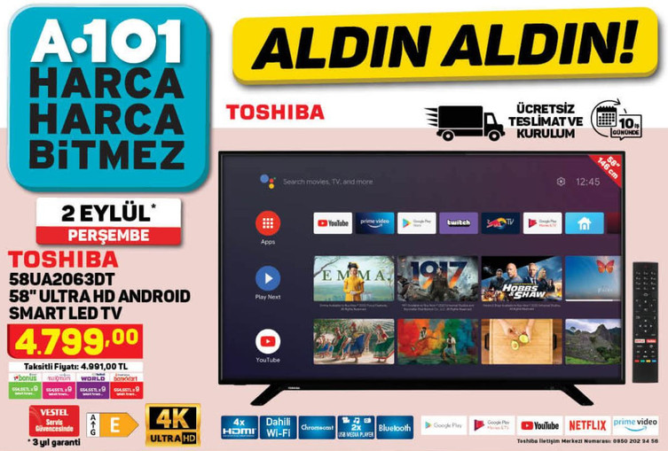 A101 - Uygun fiyatlı TV ve akıllı telefon fırsatı! - 2 Eylül 2021 - Resim : 1