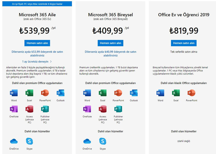 Microsoft 365 Türkiye fiyatı belli oldu - Resim : 1