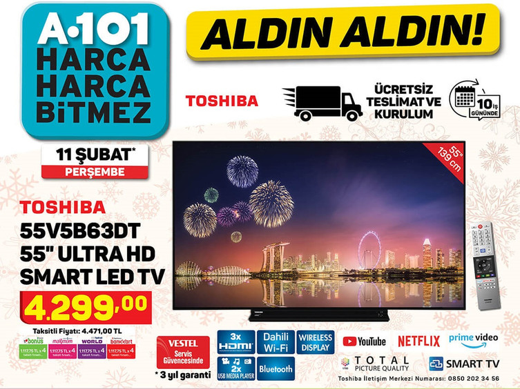 A101 11 Şubat 2021 - Uygun fiyatlı TV ve telefon fırsatı! - Resim : 1