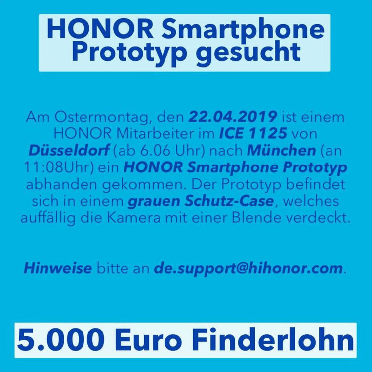 Honor kayıp telefonu bulana 5 bin Euro verecek! - Resim : 1