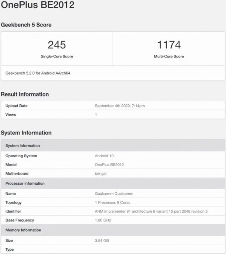 OnePlus Clover benchmark testinde görüldü! İşte detaylar - Resim : 1