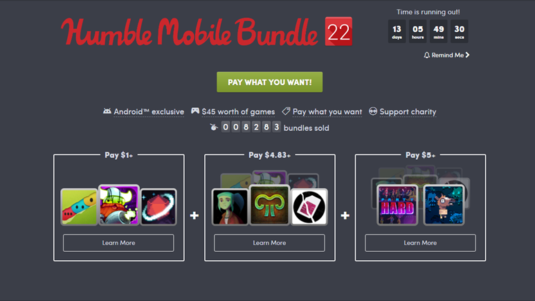 Humble Bundle mobil cihazda oyun oynayanları da unutmuyor!