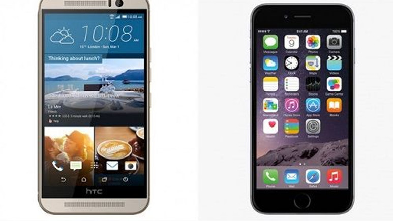 HTC One M9 - iPhone 6 rakamlarla karşılaştırma