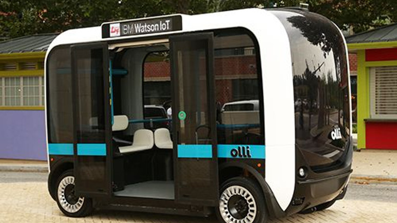 Sürücüsüz minibüs Olli yola çıkıyor