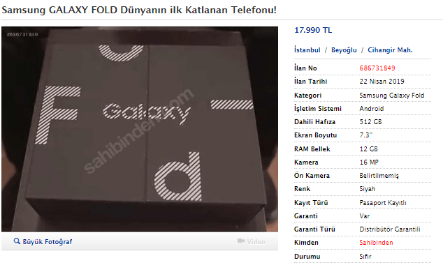 TÃ¼rkiye'de araba fiyatÄ±na Samsung Galaxy Fold satÄ±lÄ±yor! | Teknolojioku