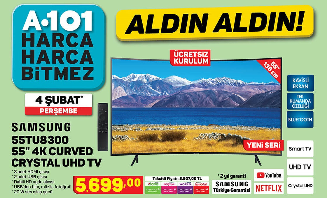 A101 4 Şubat 2021 - Uygun fiyatlı TV ve telefon fırsatı! - Resim : 1