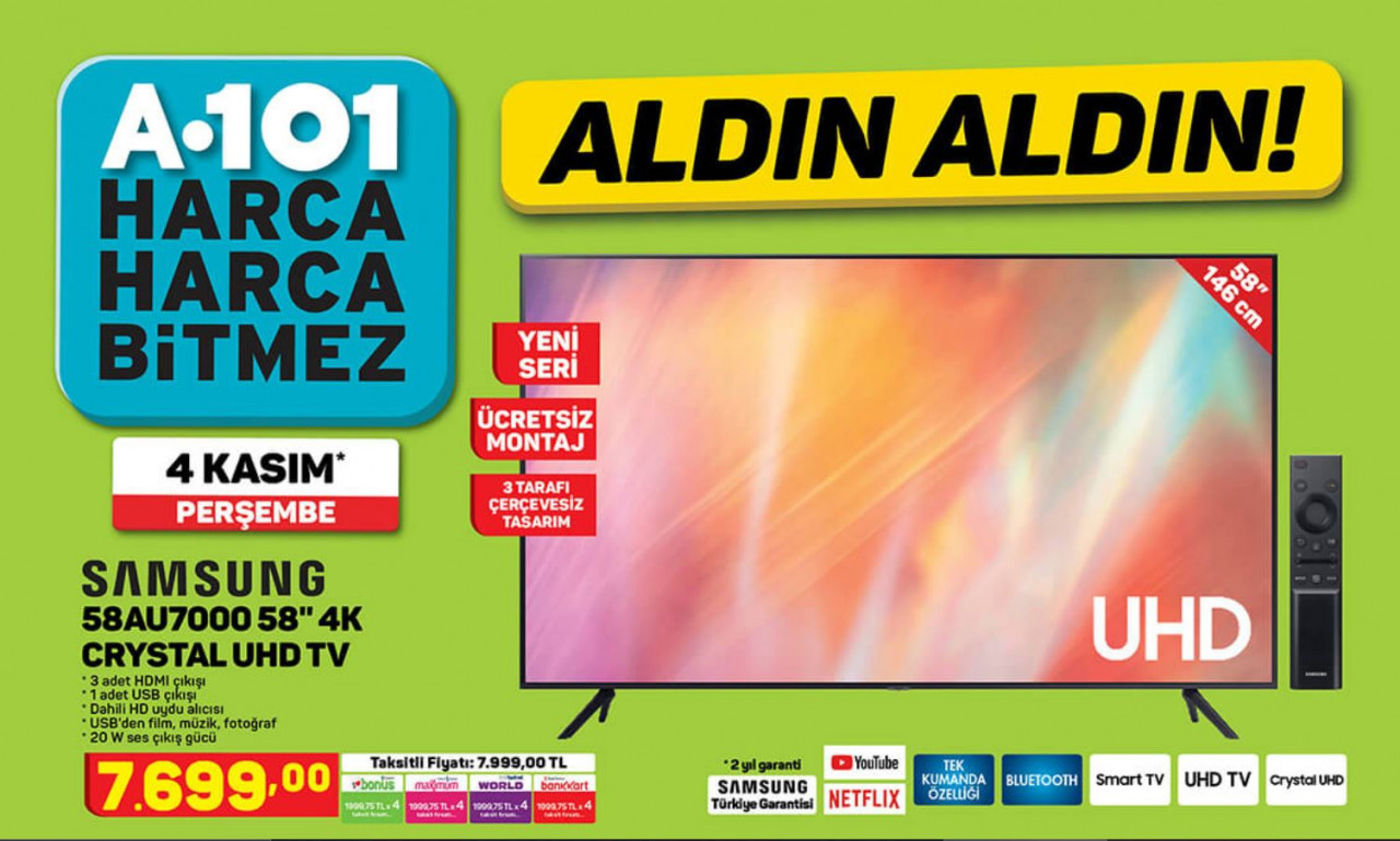 A101 - Uygun fiyatlı TV, akıllı telefon ve tablet fırsatı! - 4 Kasım 2021 - Resim : 1