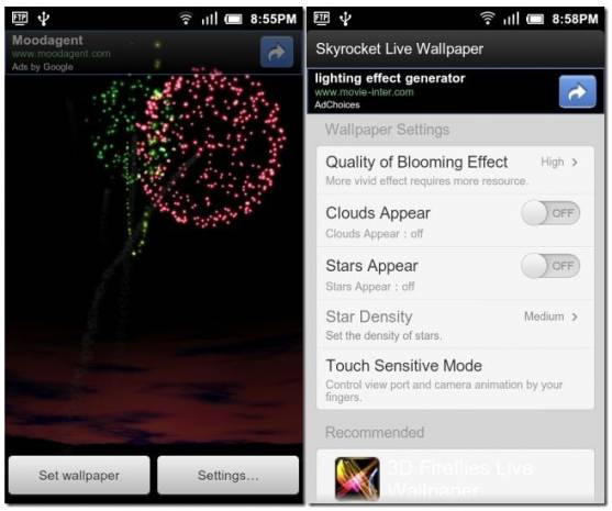 Android cihazlar için canlı duvar kağıtları - Page 1
