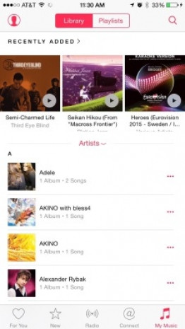 Apple Music ekran görüntüleri - Page 1