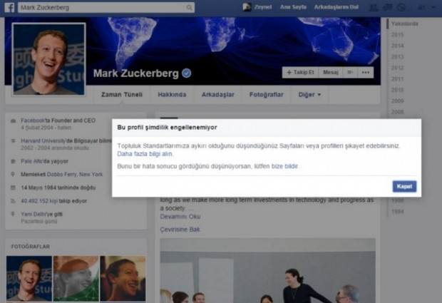 Facebook'ta Mark Zuckerberg'i engellemek istedi ve... - Page 1