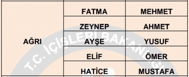 İlere göre en çok kullanılan isimler - Page 2