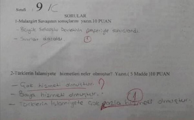 Sınav kağıtlarına öyle bir cevap yazdılar ki - Page 1